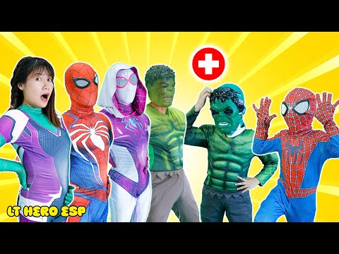 Equipo Spider-Man Hulk Joker || Spider-Man Hulk Papás ​​sin corazón || LT Hero ESP TV +MÁS