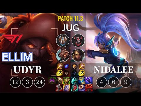 T1 Ellim Udyr vs Nidalee Jungle - KR Patch 11.3