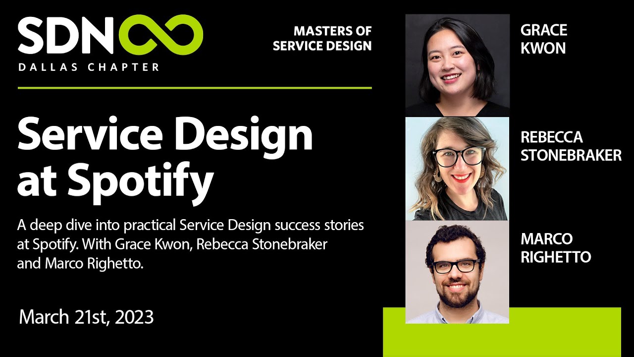 Service Design at Spotify with Grace Kwon, Rebecca Stonebraker, Marco Righetto