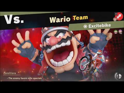 Super Smash Bros Ultimate vs Wario Team (Unlocks: Excitebike) World of Light - Adventure Mode