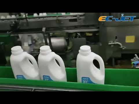 UV laser ECL7000 coding on HDPE milk bottle