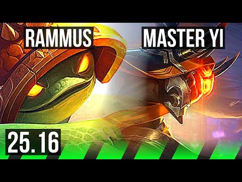 RAMMUS vs MASTER YI (JGL) | 500+ games | EUW Master | 25.16