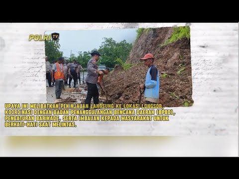 POLRES TIMOR TENGAH UTARA BUKA AKSES JALAN TERTIMBUN LONGSOR