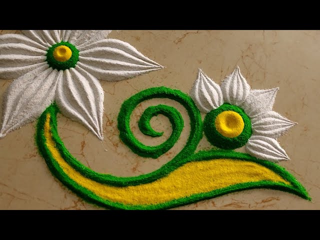Easy and simple rangoli for festival by aarti - video 2