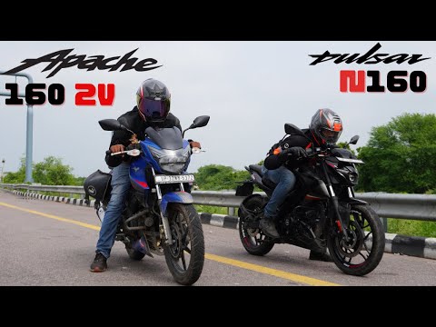 TVS Apache 160 2V vs Bajaj Pulsar N160 Drag Race