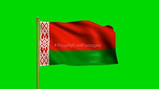 Belarus National Flag | World Countries Flag Series | Green Screen Flag | Royalty Free Footages