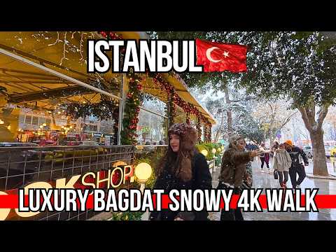 Snowstorm Istanbul Most Luxurious Avenue | Bagdat Street 4k Walk 2026