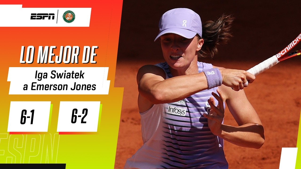 IGA SWIATEK COMENZÓ CON PIE DERECHO SU CAMINO EN ROLAND GARROS AL VENCER A JONES | RESUMEN