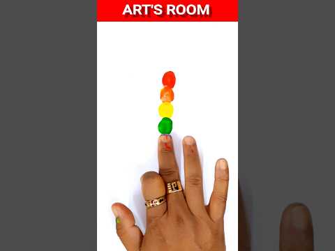 Amazing finger painting technique to make a cute caterpillar#shorts