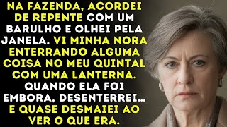 Acordei às três da manhã e vi minha nora enterrando algo terrível no quintal escuro