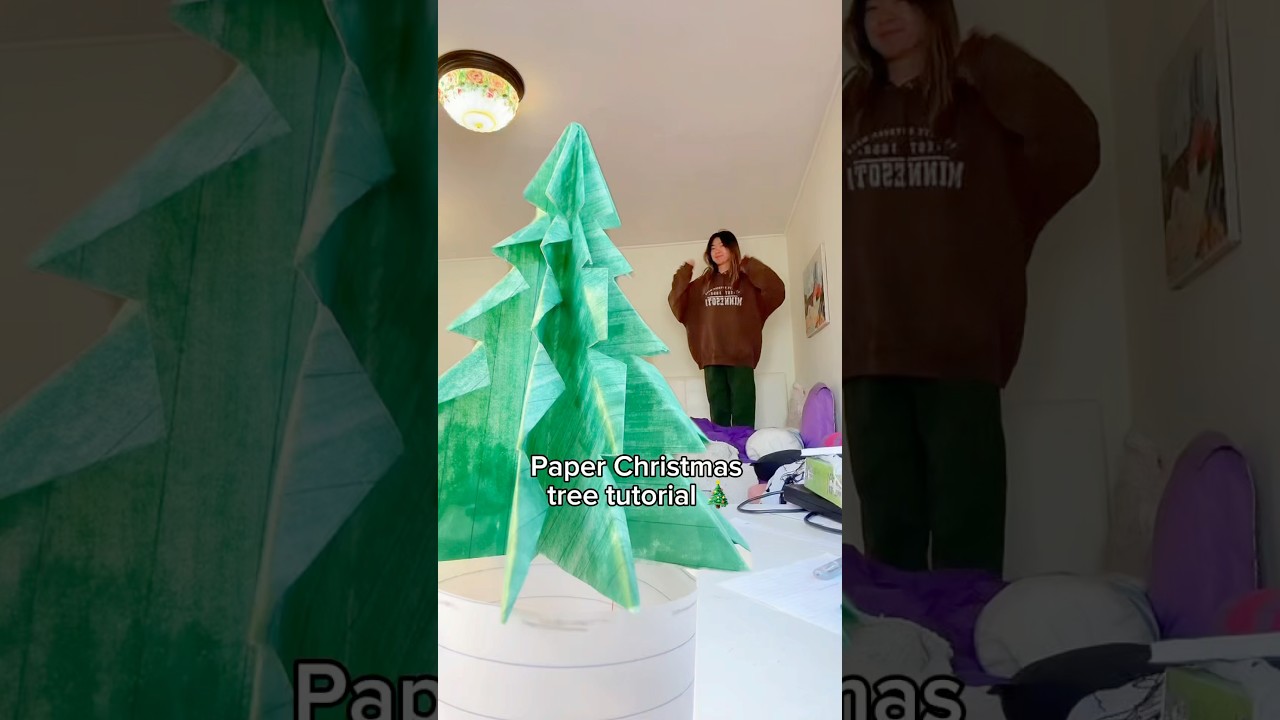 Paper Christmas tree tutorial #diy #papercraft #christmasdecor