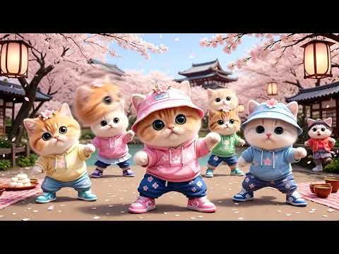 KUTU MA KUTU VIRAL SONG - CUTE CATS DANCE - JAPAN GARDEN FUN - KUTUMA KUTU