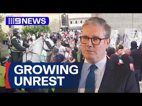 Unrest escalates across England as violent protests continue | 9 News Australia
