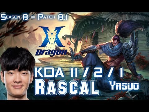 KZ Rascal YASUO vs LUCIAN Top - Patch 8.1 KR Ranked