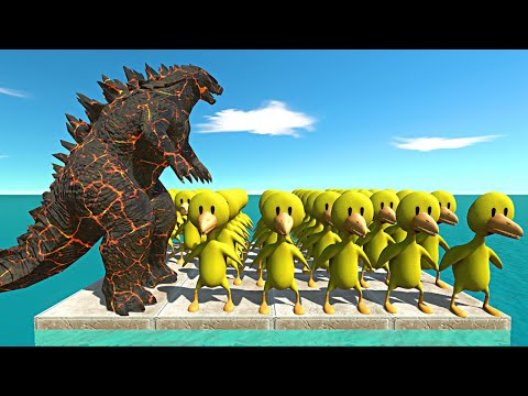 Can Yellow Rainbow Friend defeat Volcanic Godzilla 2014 ? - Animal Revolt Battle Simulator