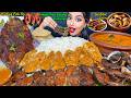 ASMR Eating Spicy King Fish Curry Full Fish Fry Masala Fried Fish Rice Big Bites ASMR Eating Mukbang