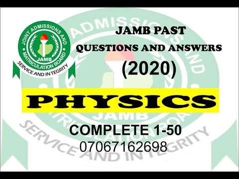 JAMB 2021 PHYSICS PREP JAMB 2020 PHYSICS PAST QUESTIONS AND ANSWERS