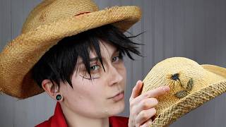 DIY Upcycled Luffy Straw Hat Tutorial | Budget One Piece Cosplay