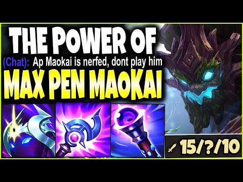 Chat said that AP Maokai is Nerfed?! Enjoy the POWER of MAX PEN MAOKAI Build 🔥 LoL Maokai Gameplay
