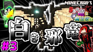 【マインクラフトBE】魔法を使って白の邪竜を討伐せよ!!【5体の竜と魔法使い #3】