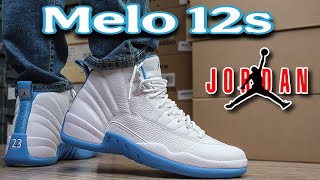 Air Jordan 12 'Melo' University Blue/White 2025 Sneaker Review & On Feet