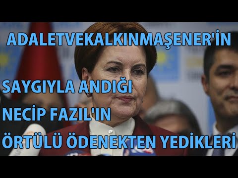 MP - Adaletvekalkınmaşener'in Saygıyla Andığı Necip Fazıl'ın Örtülü Ödenekten Yedikleri
