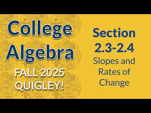 2.3-2.4 Slopes & Rate of Change