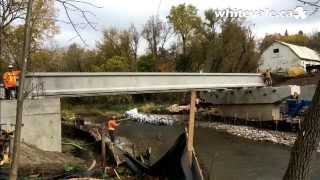 preview picture of video 'Hamlet of Whitevale - Installing Bridge Girders'