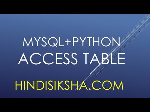 Mysqlpython Accessing Table Information Using Python Mysql Connector In Hindi