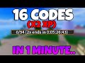 All 16 DOUBLE XP CODES In 1 Minute... (Blox Fruits)