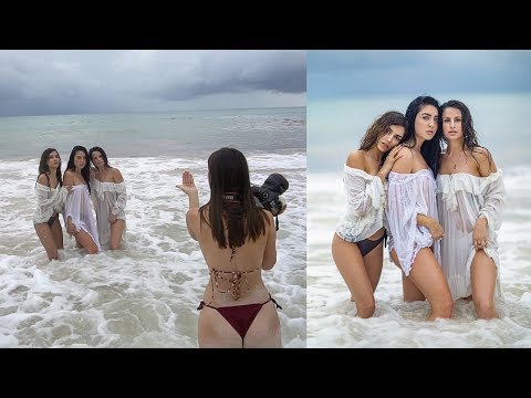 Natural Light Beach Photoshoot with 3 Models, Behind The Scenes