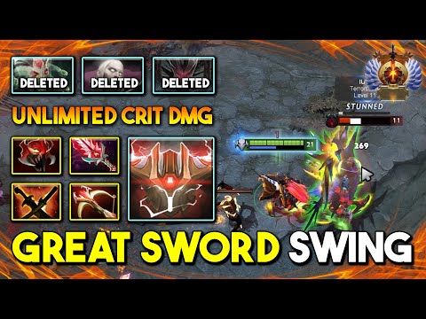 GREAT SWORD SWING HARD CARRY Sven Bloodthorn + Daedalus Build Unlimited Crit Damage 7.35c DotA 2