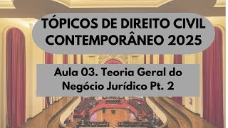 Aula 3. Tópicos de Direito Civil Contemporâneo - Teoria Geral do Negócio Jurídico - Pt 2