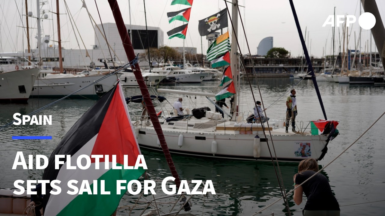 Gaza aid flotilla sets sail from Barcelona | AFP