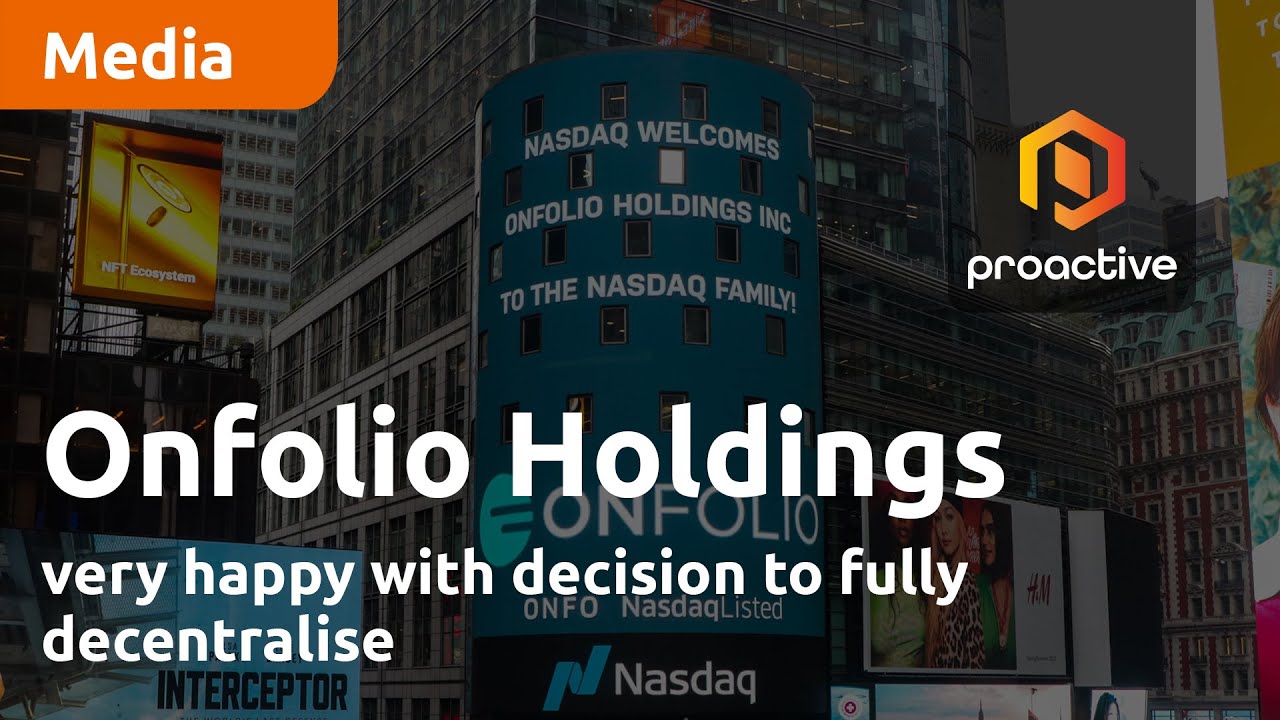 Onfolio Holdings very happy with decision to fully decentralise