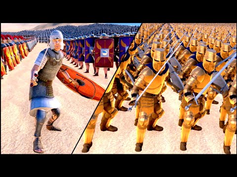 500 Golden Knights vs Julius Caeser with Romans - Ultimate Epic Battle Simulator