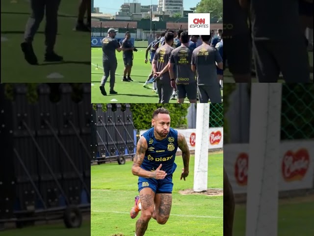 Neymar retorna ao gramados em treino do Santos | CNN ESPORTES