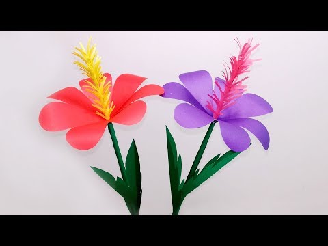 DIY Stick Flower Making with Color Paper| Stick Paper Flower for Home Decor|Jarine's Crafty Creation Video
