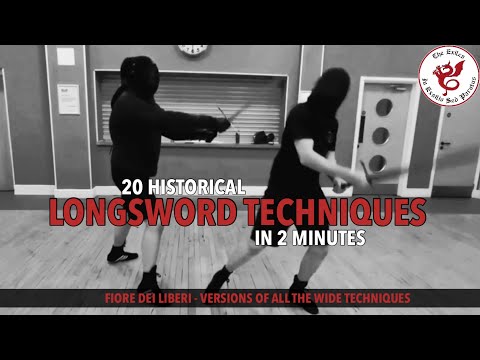 20 Medieval Longsword Techniques in 2 Minutes | Student Drills | Fiore dei Liberi