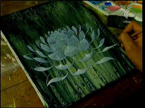 สอนศิลป์ [2-119] โดย อ.กฤษณะ ชวนคุณากร [สีอะคริลิค_ภาพดอกบัว]