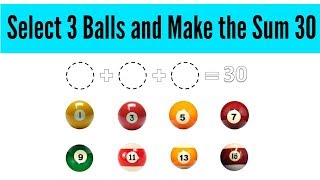 Select 3 balls and Make the Sum 30