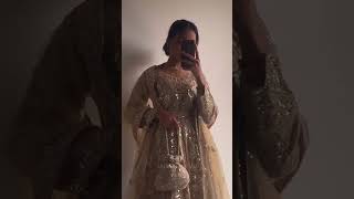 Champagne Net Flared Pishwas - Video 1