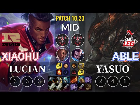 RNG Xiaohu Lucian vs LEG Able Yasuo Mid - KR Patch 10.23