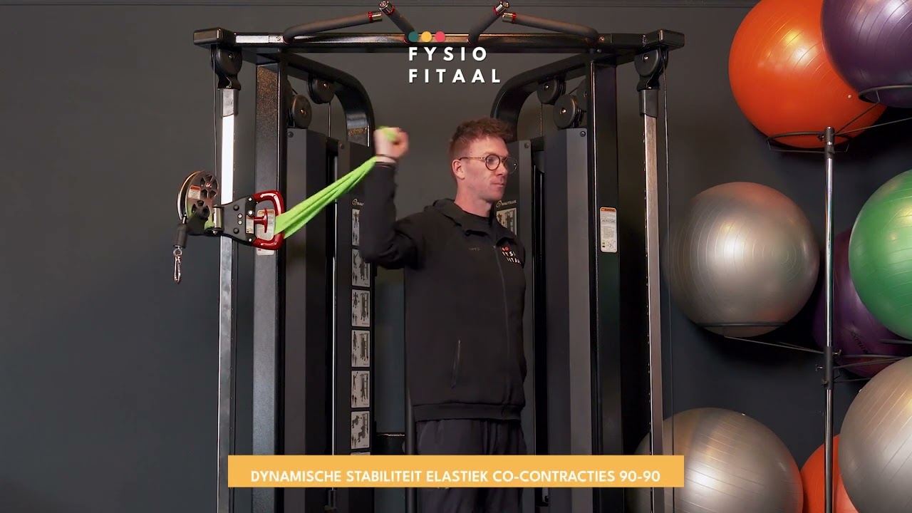 Video thumbnail: Dynamische stabiliteit elastiek co contracties 90 — instructievideo