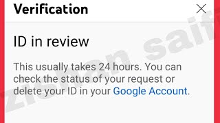 YouTube Fix Verification ID in Review This usually takes 24 hours You 