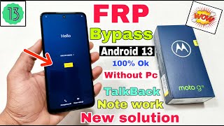 Moto G13 FRP Bypass Android 13 Update | New Trick | Moto G13 Google Account Bypass Without Pc |