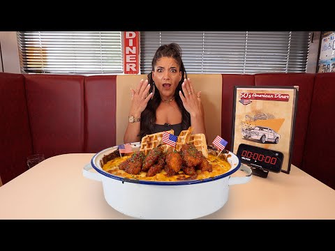 1950's AMERICAN DINER 8lb 'MAC MOUNTAIN' FOOD CHALLENGE! | @leahshutkever