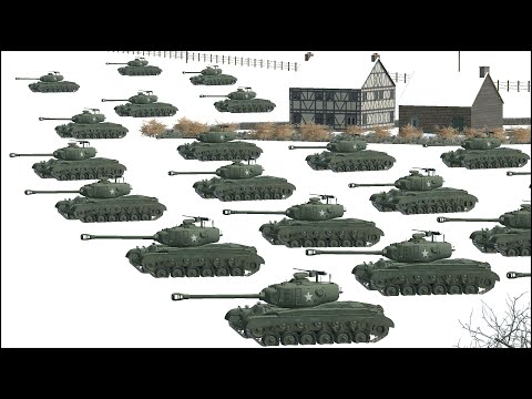 5 KING TIGERS vs 30 PERSHING TANKS - THE IMPOSSIBLE SIMULATION?