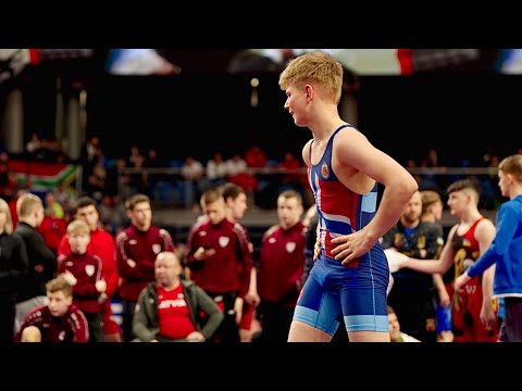 U15 Jegors Lomass (LAT) vs Slava Ivanov (NOR) 62kg. Greco-roman boys youth wrestling tournament.