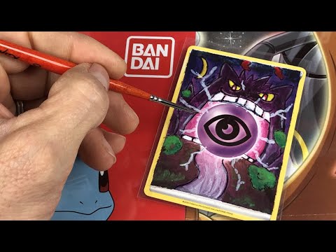 TUTO CREATION PEINTURE halloween FABRIQUER PERSONNALISER CARTE POKEMON ECTOPLASMA GIGAMAX FULLART
